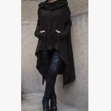 2020 Long Hooded Sweater Set Magenta Black Pants - Image 3