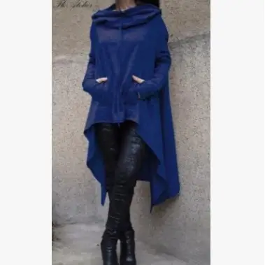 2020 Long Hooded Sweater Set Magenta Black Pants - Image 8
