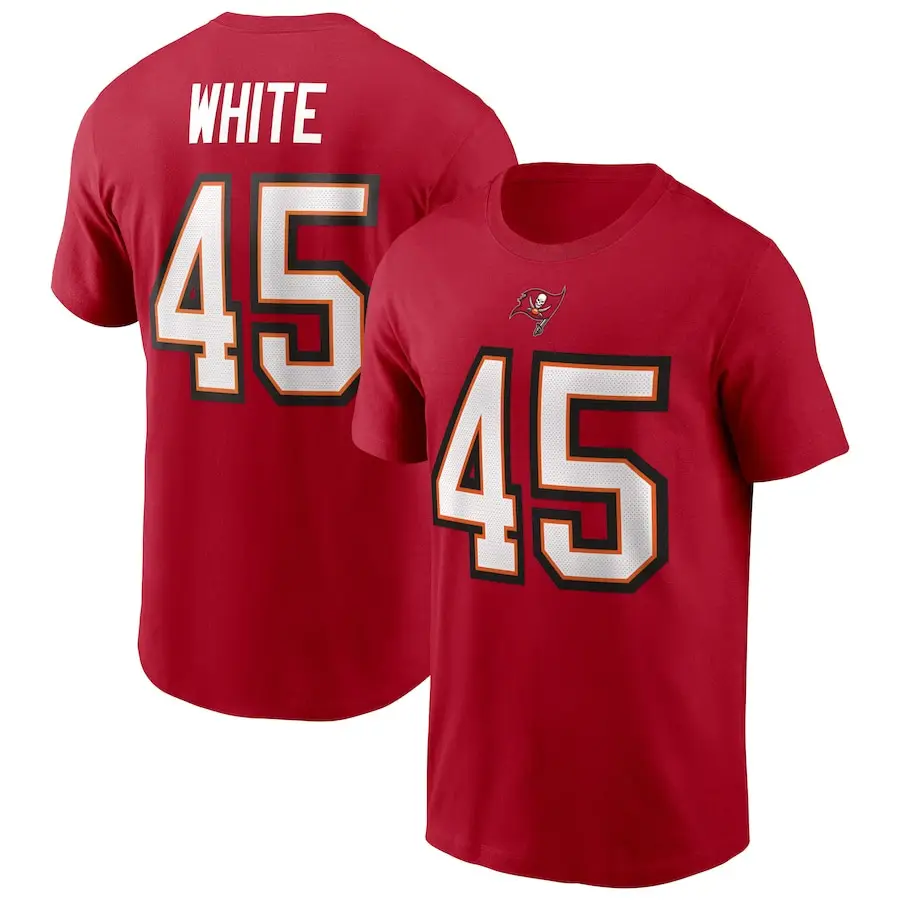 Men's Red Fournette 28 NFL Rugby T-Shirt - Image 13