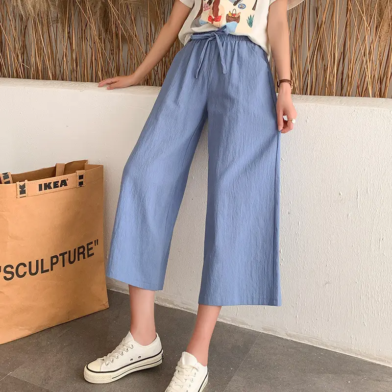 Women Wide Leg Pants Cotton Linen Summer Loose Fit 2022 - Image 19