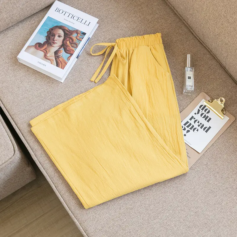 Women Wide Leg Pants Cotton Linen Summer Loose Fit 2022 - Image 3