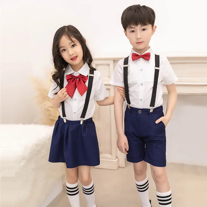 Boys Suspenders Suit School Uniform Kids 2-Piece - Image 9