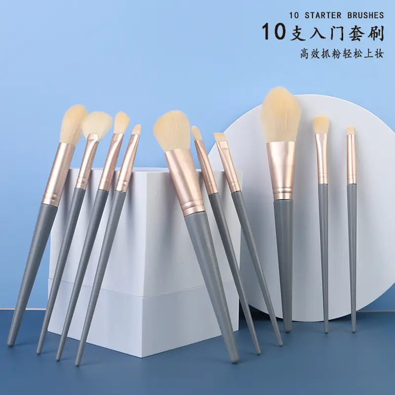 10 Pcs Blue Bridge Makeup Brushes for Soft Foundation & Eye Shadow - Image 5