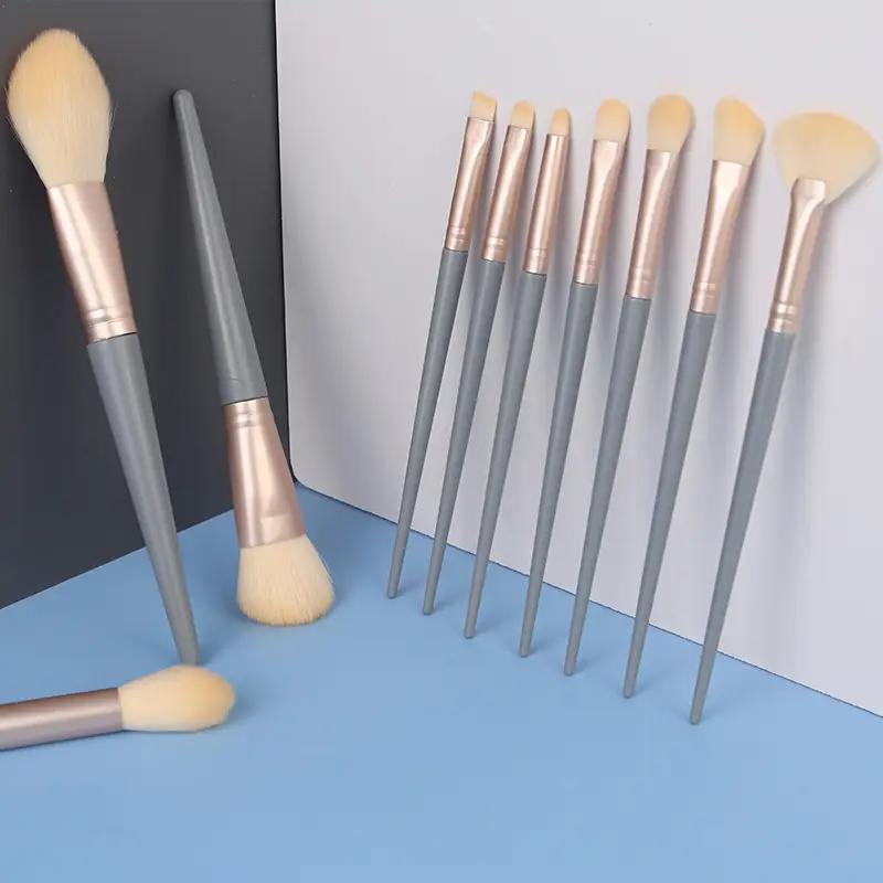 10 Pcs Blue Bridge Makeup Brushes for Soft Foundation & Eye Shadow - Image 6