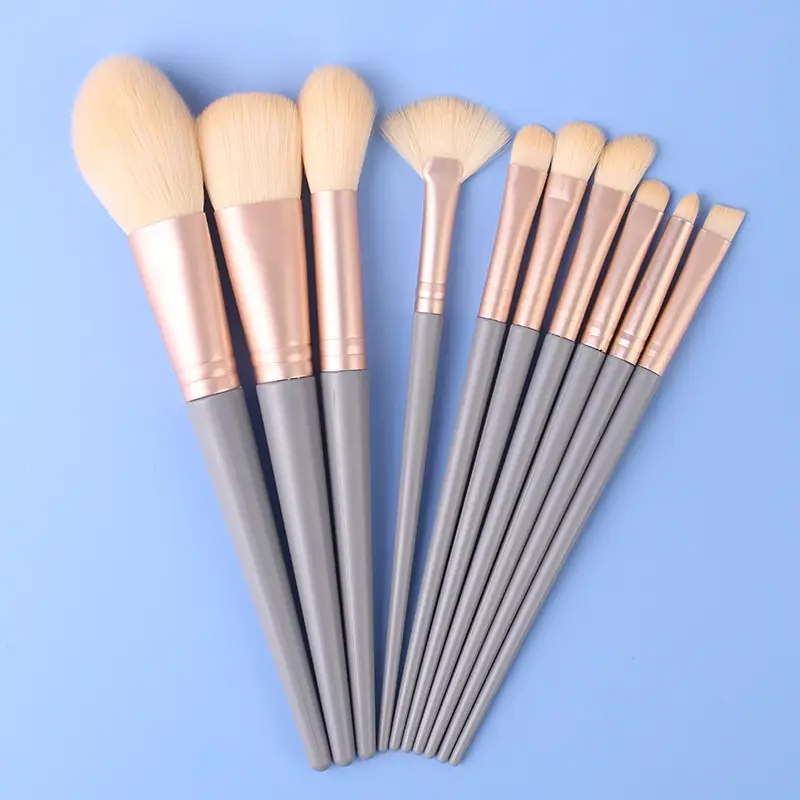 10 Pcs Blue Bridge Makeup Brushes for Soft Foundation & Eye Shadow - Image 7