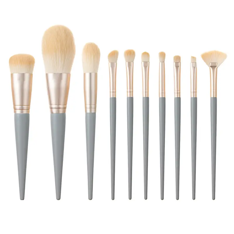 10 Pcs Blue Bridge Makeup Brushes for Soft Foundation & Eye Shadow - Image 8