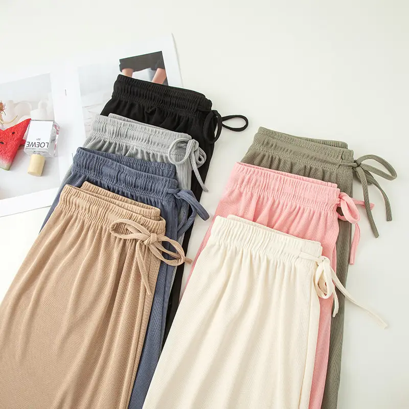 Women Ice Silk Wide Leg Pants 2025 Spring Summer - Image 9
