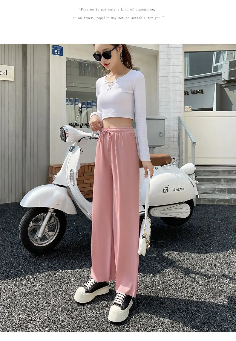 Women Ice Silk Wide Leg Pants 2025 Spring Summer — feature 18