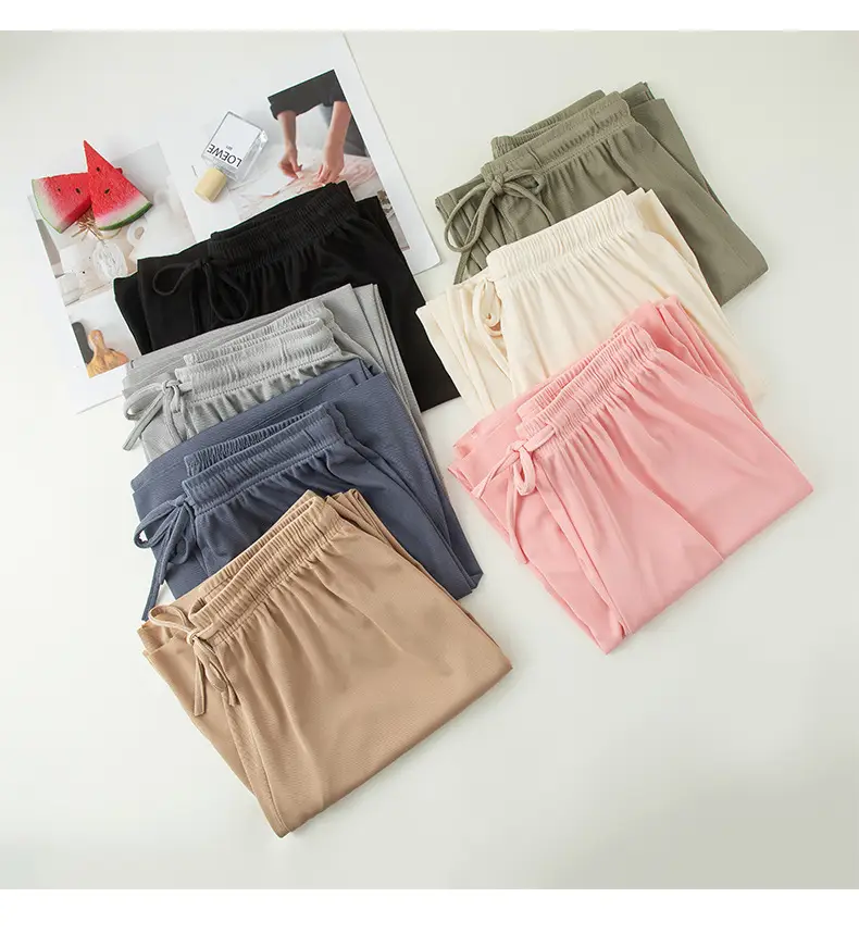 Women Ice Silk Wide Leg Pants 2025 Spring Summer — feature 2