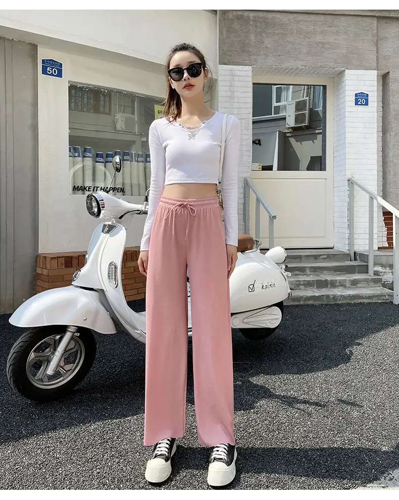 Women Ice Silk Wide Leg Pants 2025 Spring Summer — feature 21