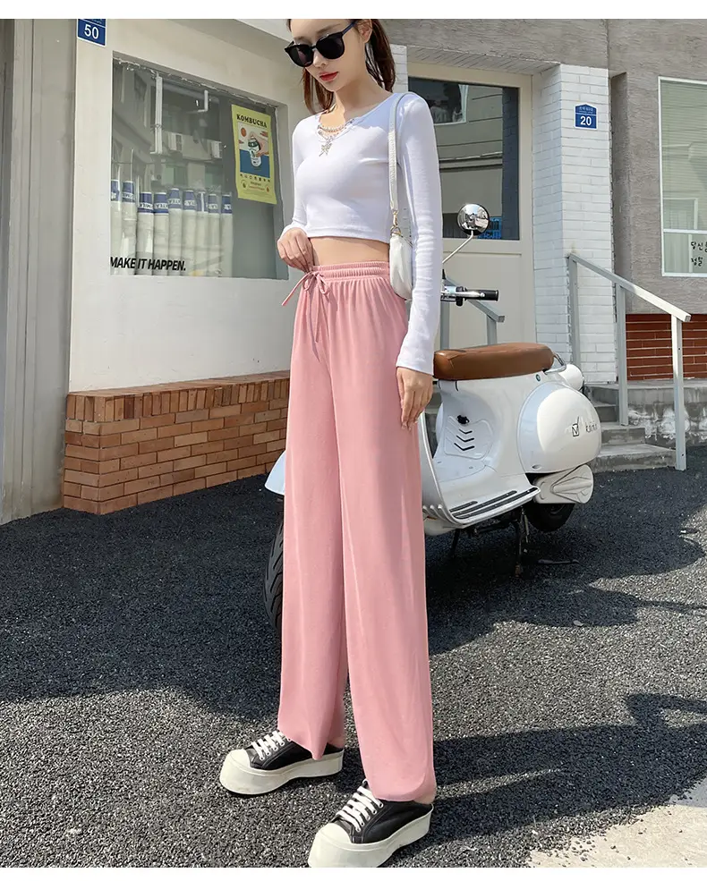 Women Ice Silk Wide Leg Pants 2025 Spring Summer — feature 22