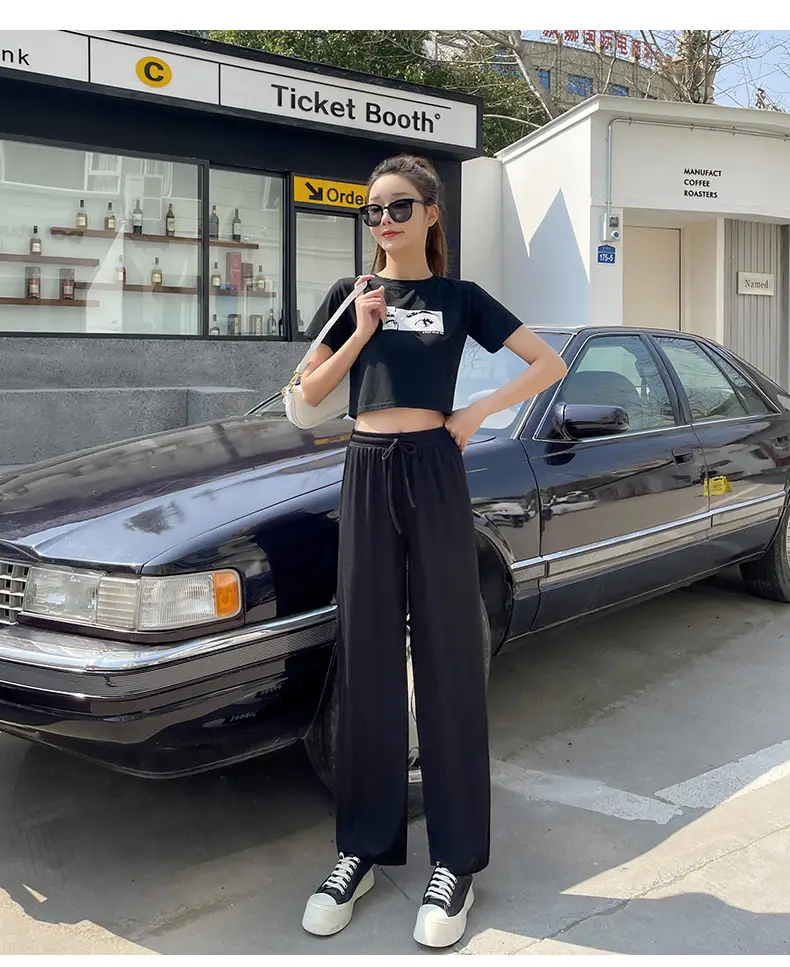 Women Ice Silk Wide Leg Pants 2025 Spring Summer — feature 23