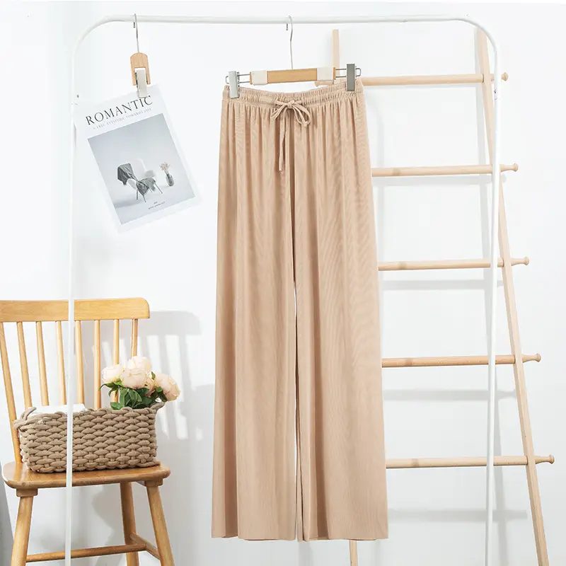 Women Ice Silk Wide Leg Pants 2025 Spring Summer - Image 2