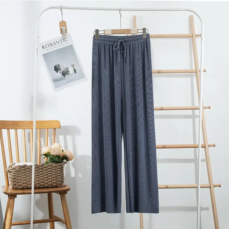 Women Ice Silk Wide Leg Pants 2025 Spring Summer - Image 4