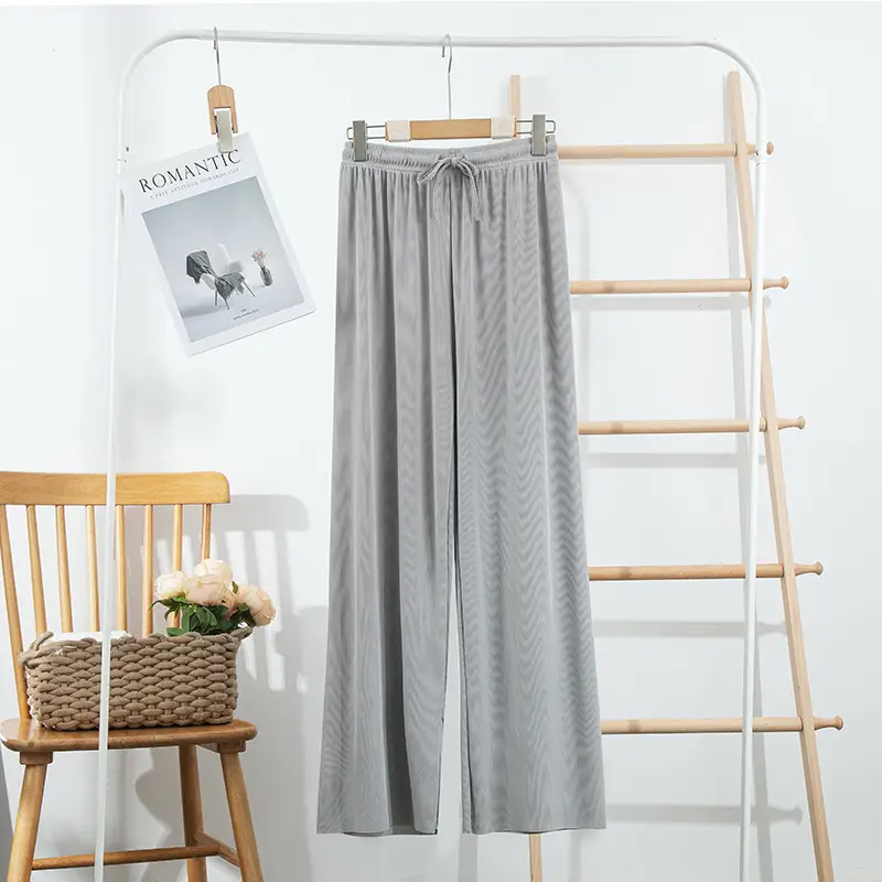Women Ice Silk Wide Leg Pants 2025 Spring Summer - Image 5