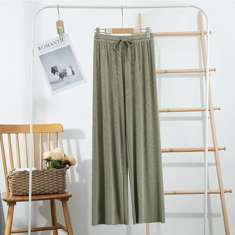 Women Ice Silk Wide Leg Pants 2025 Spring Summer - Image 6