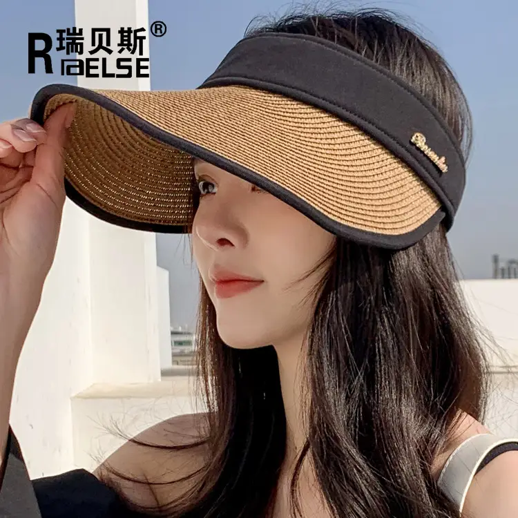 Women's Summer Sun Hat with Large Brim, Korean Style, Breathable, Yellow - Image 6