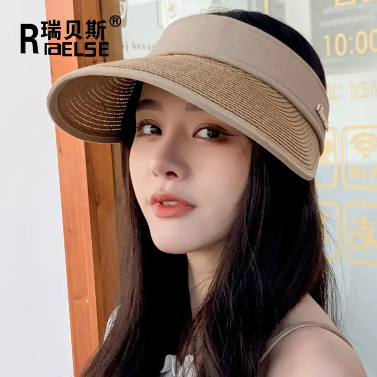 Women's Summer Sun Hat with Large Brim, Korean Style, Breathable, Yellow - Image 7