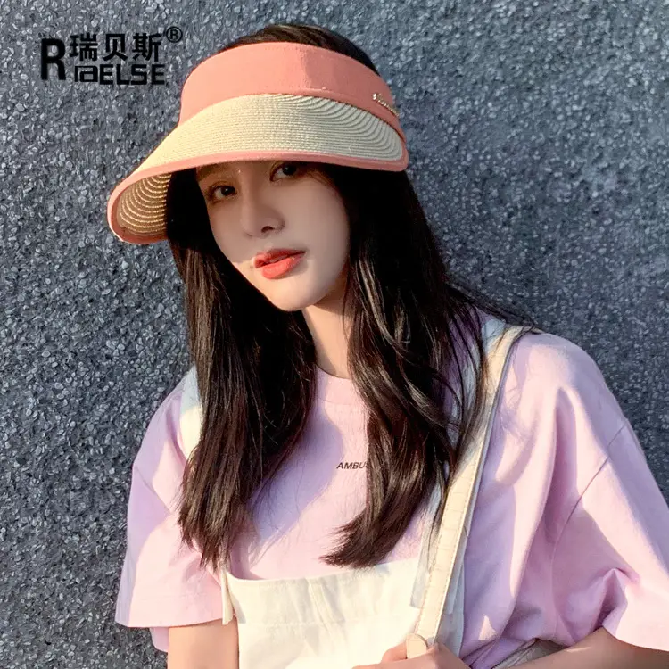 Women's Summer Sun Hat with Large Brim, Korean Style, Breathable, Yellow - Image 8