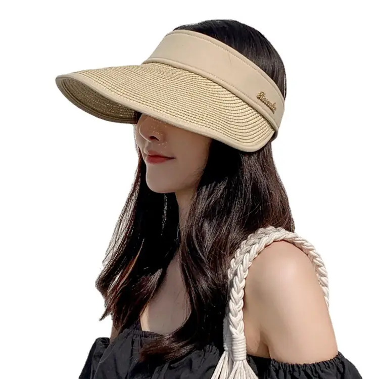 Women's Summer Sun Hat with Large Brim, Korean Style, Breathable, Yellow - Image 10