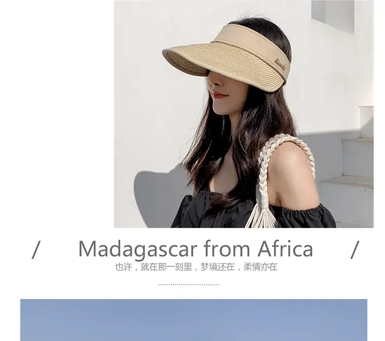 Women's Summer Sun Hat with Large Brim, Korean Style, Breathable, Yellow — feature 12