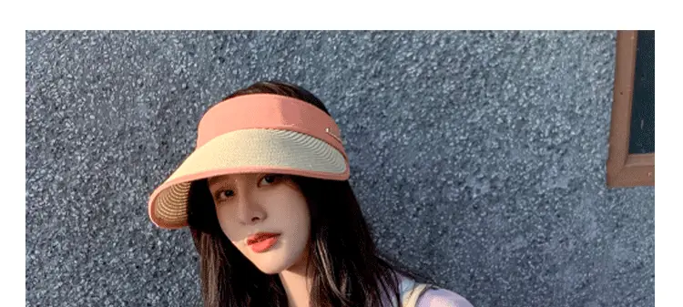 Women's Summer Sun Hat with Large Brim, Korean Style, Breathable, Yellow — feature 14