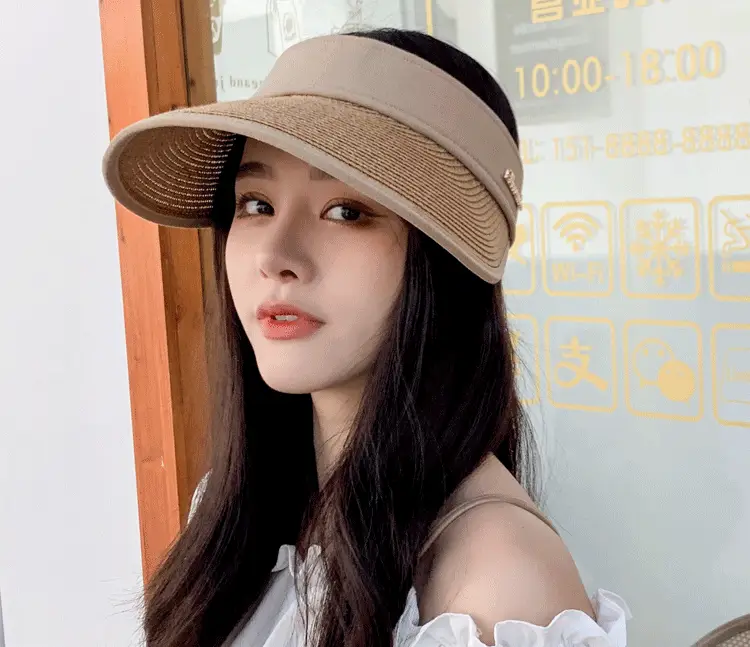 Women's Summer Sun Hat with Large Brim, Korean Style, Breathable, Yellow — feature 4