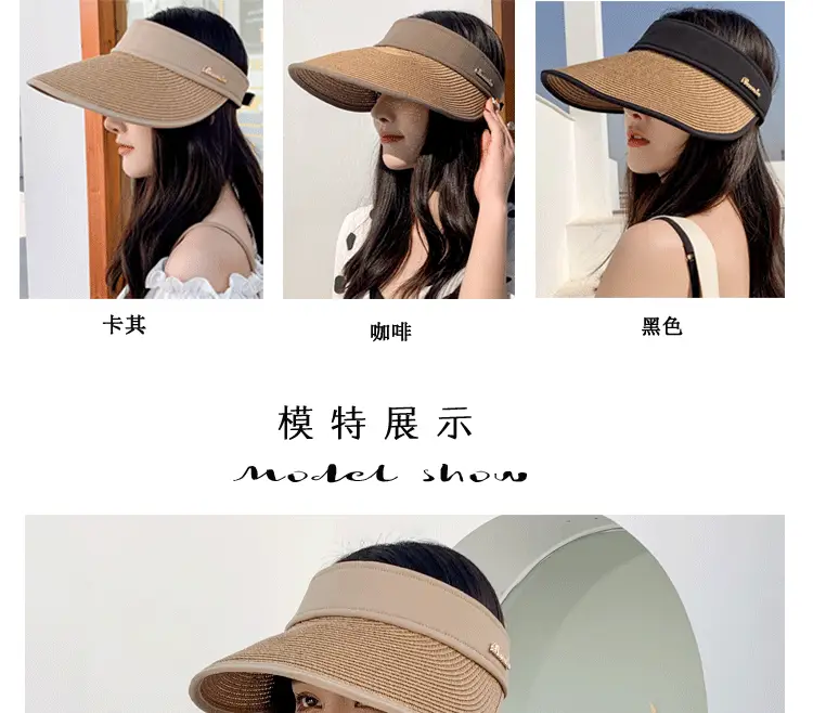 Women's Summer Sun Hat with Large Brim, Korean Style, Breathable, Yellow — feature 6