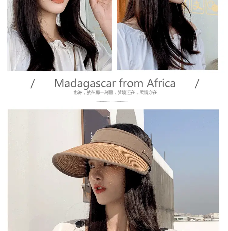 Women's Summer Sun Hat with Large Brim, Korean Style, Breathable, Yellow — feature 8