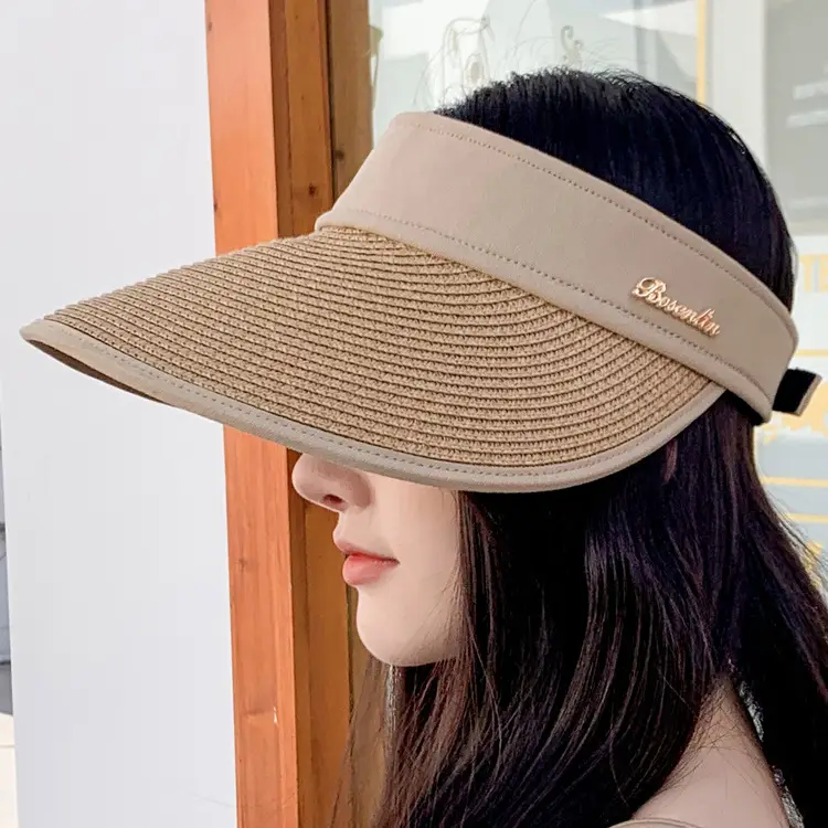 Women's Summer Sun Hat with Large Brim, Korean Style, Breathable, Yellow - Image 2