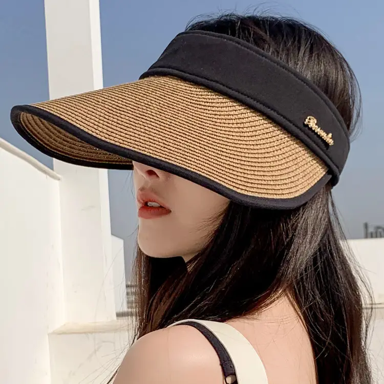 Women's Summer Sun Hat with Large Brim, Korean Style, Breathable, Yellow - Image 3
