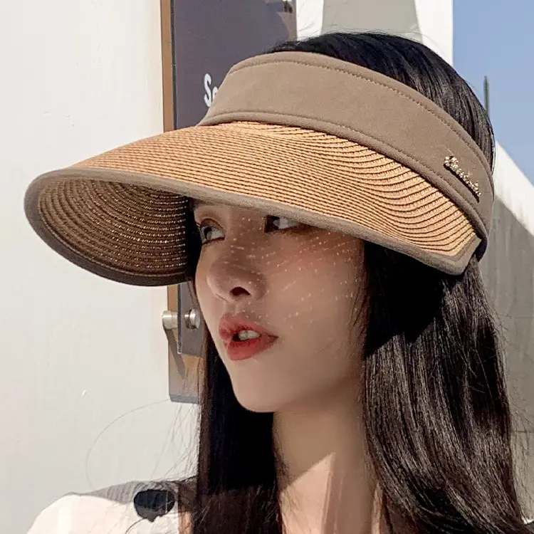 Women's Summer Sun Hat with Large Brim, Korean Style, Breathable, Yellow - Image 4