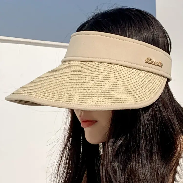 Women's Summer Sun Hat with Large Brim, Korean Style, Breathable, Yellow - Image 5
