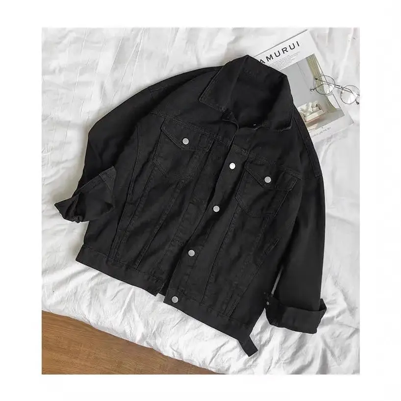2025 White Cotton Lapel Jacket Korean Style