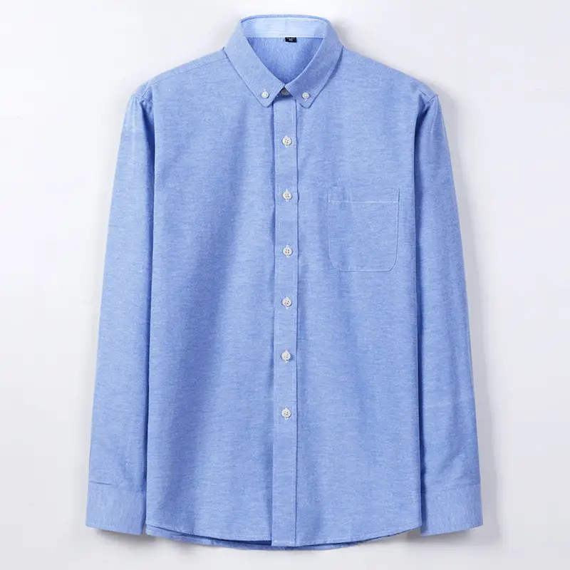 Men Cotton Oxford Shirt Blue Collar Pink - Image 22