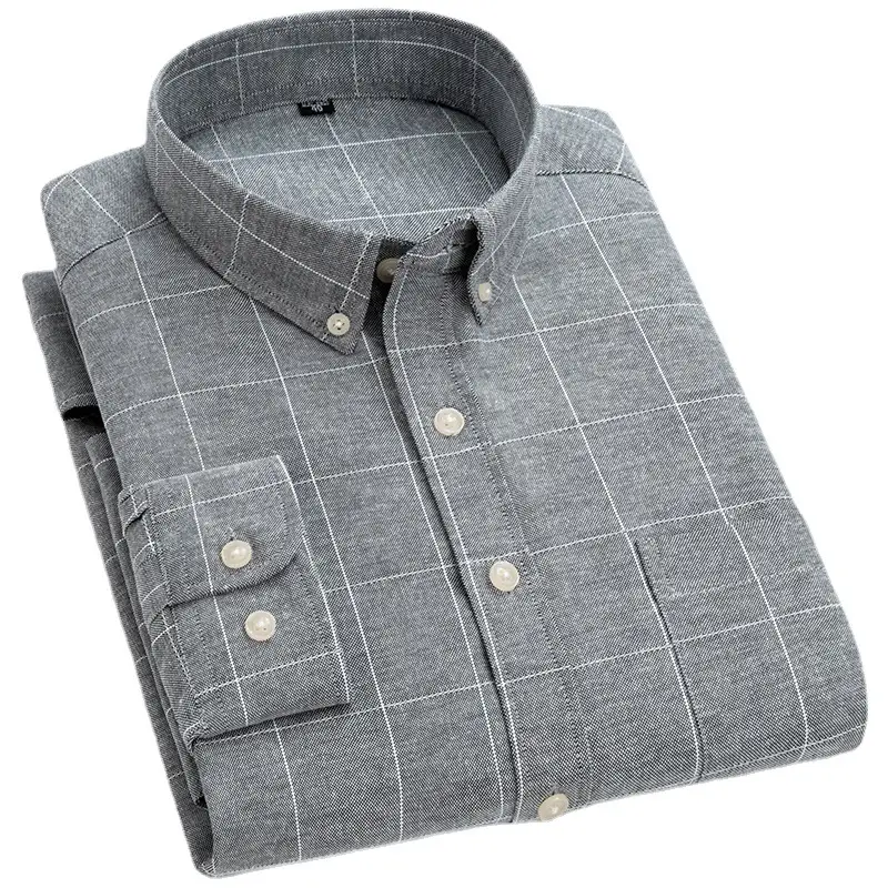 Men Cotton Oxford Shirt Blue Collar Pink - Image 24