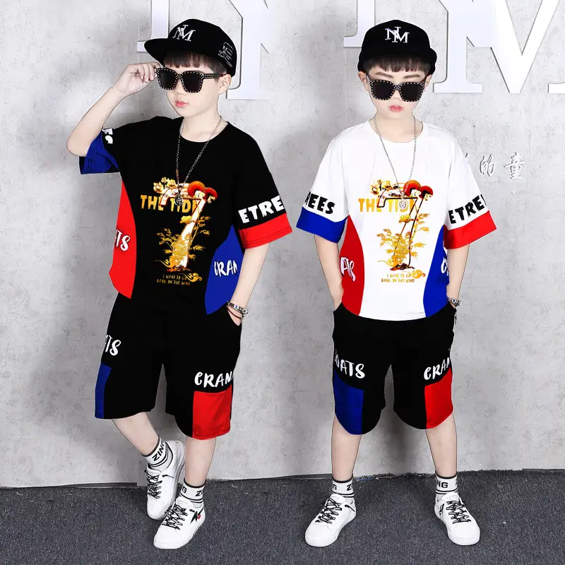2024 Boys Kids Korean Style T-Shirt Shorts Set Medium Large - Image 3