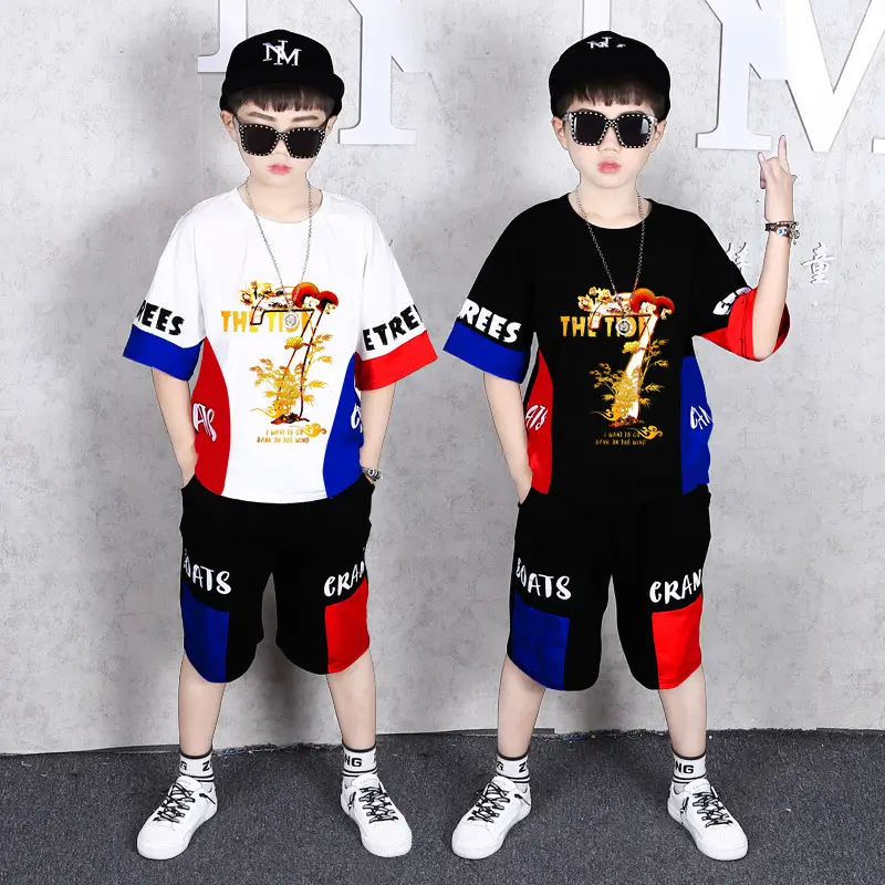 2024 Boys Kids Korean Style T-Shirt Shorts Set Medium Large - Image 5