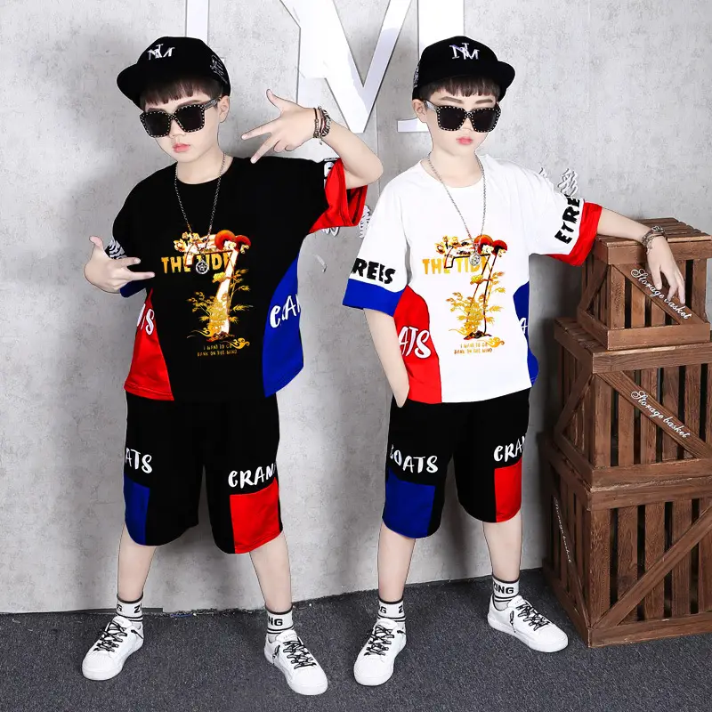 2024 Boys Kids Korean Style T-Shirt Shorts Set Medium Large - Image 6