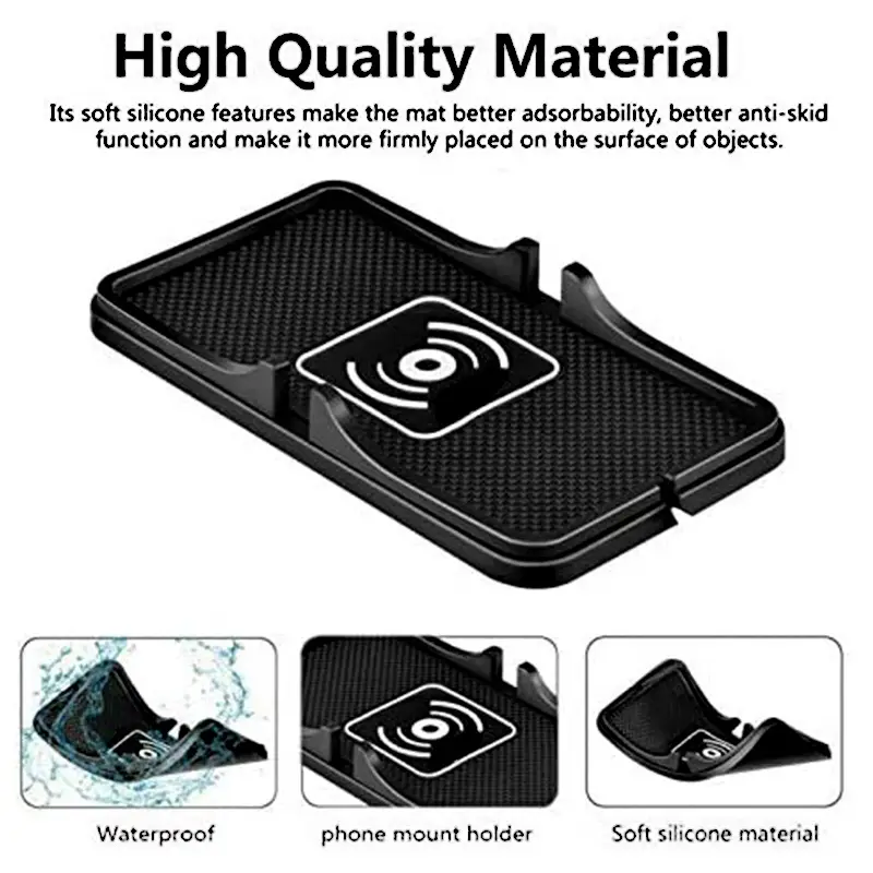 Qi 2-in-1 Wireless Charger & Phone Holder for Car - Image 4