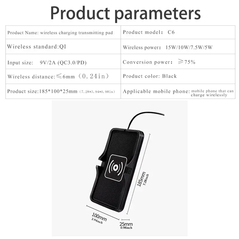 Qi 2-in-1 Wireless Charger & Phone Holder for Car - Image 6