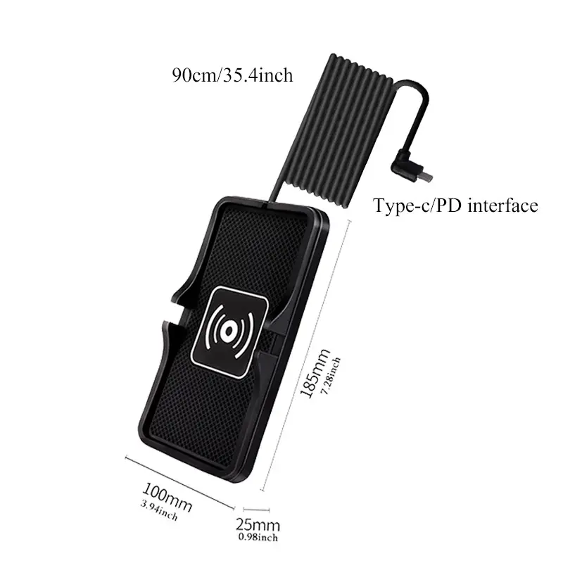 Qi 2-in-1 Wireless Charger & Phone Holder for Car - Image 2