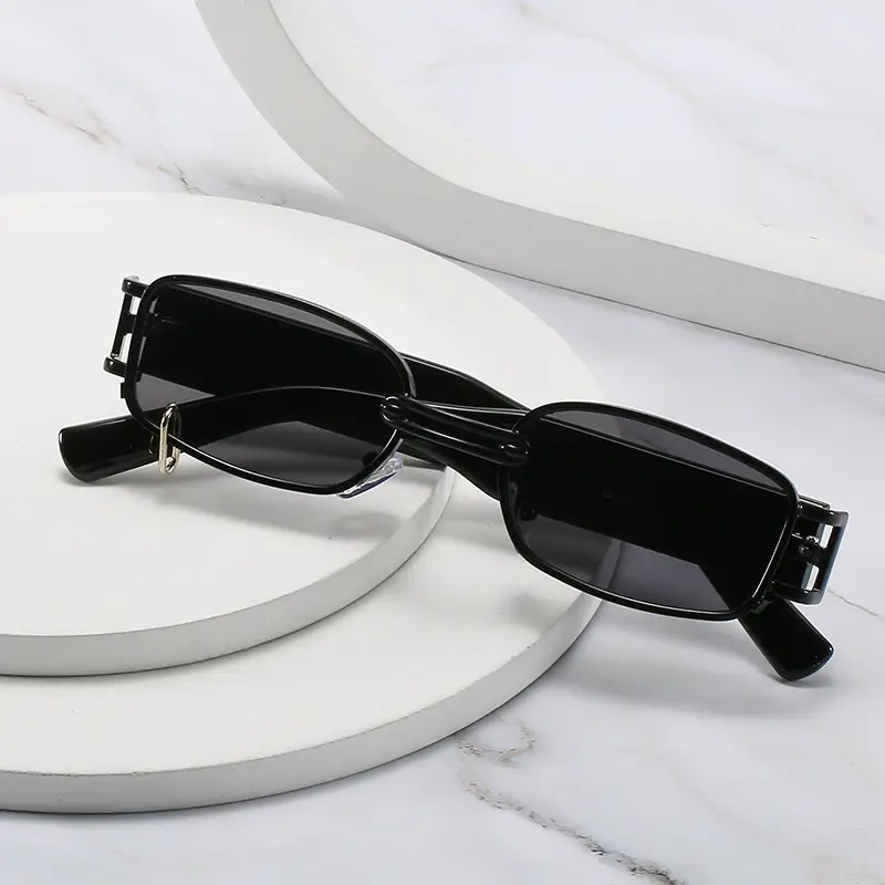 Women's Blue Lensed Korean Sunglasses White Gold Frame