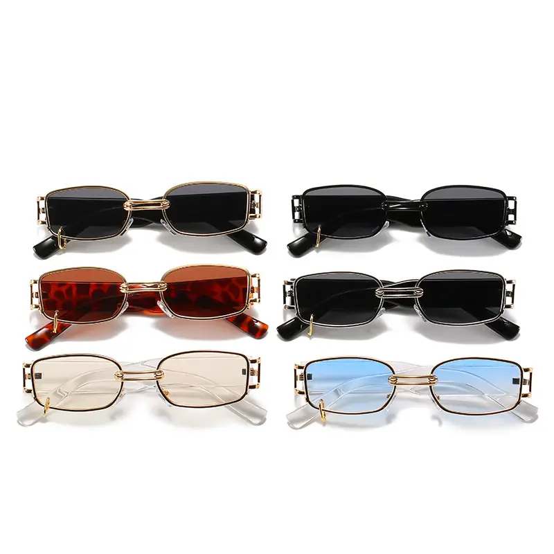Women's Blue Lensed Korean Sunglasses White Gold Frame