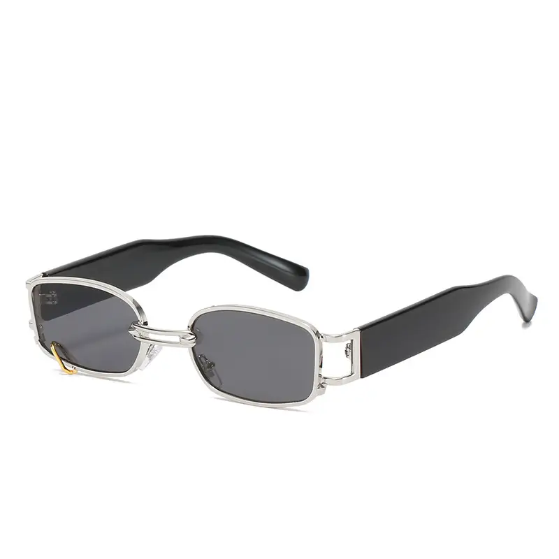 Women's Blue Lensed Korean Sunglasses White Gold Frame