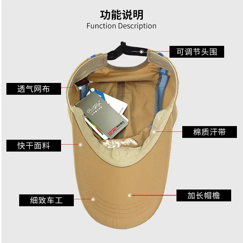 Army Green UPF50+ Men Baseball Cap - Image 5