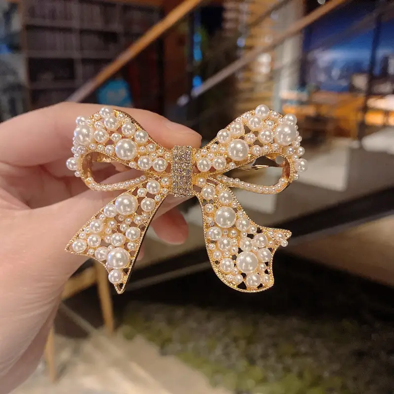 South Korea Dongdaemun Pearl Butterfly Hair Clip - Image 4
