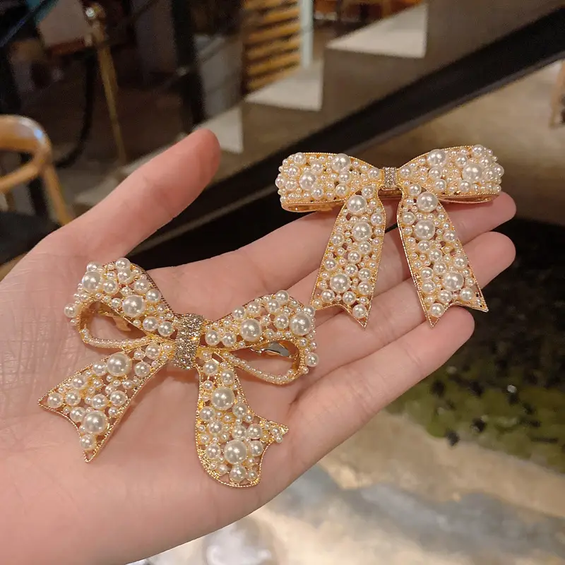 South Korea Dongdaemun Pearl Butterfly Hair Clip - Image 5