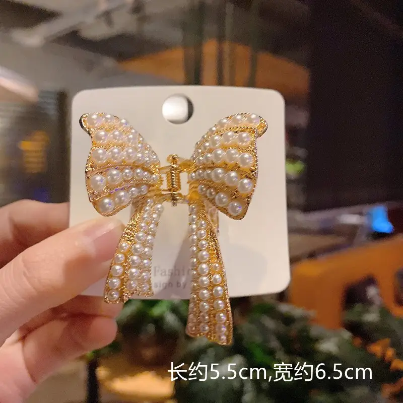 South Korea Dongdaemun Pearl Butterfly Hair Clip - Image 3