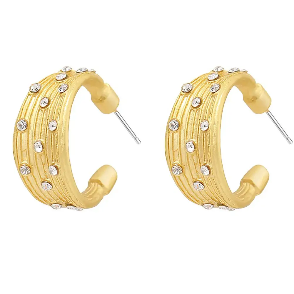 Gold Pearl Geometric Earrings for Women - Image 14